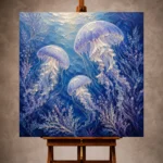 Ethereal Trio Jellyfish Wall Art Canvas Print