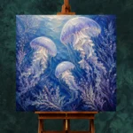 Ethereal Trio Jellyfish Wall Art Canvas Print - Image 2