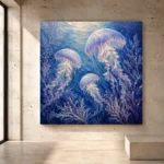 Ethereal Trio Jellyfish Wall Art Canvas Print - Image 3