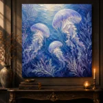Ethereal Trio Jellyfish Wall Art Canvas Print - Image 4