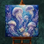 Floating Blossom Jellyfish Wall Art Canvas Print - Image 2