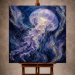 Midnight Glow Jellyfish Wall Art Canvas Print