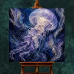 Midnight Glow Jellyfish Wall Art Canvas Print - Image 2