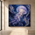 Midnight Glow Jellyfish Wall Art Canvas Print - Image 3