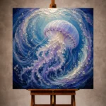 Circular Current Jellyfish Wall Art Canvas Print