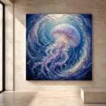 Circular Current Jellyfish Wall Art Canvas Print - Image 3