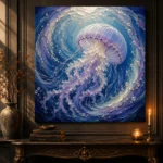 Circular Current Jellyfish Wall Art Canvas Print - Image 4