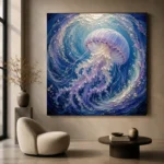 Circular Current Jellyfish Wall Art Canvas Print - Image 6