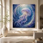 Circular Current Jellyfish Wall Art Canvas Print - Image 8