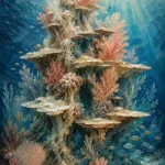 Majestic Coral Tower Underwater Wall Art Canvas Print