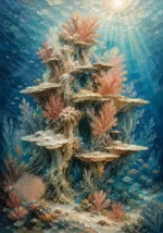 Majestic Coral Tower Underwater Wall Art Canvas Print