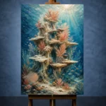 Majestic Coral Tower Underwater Wall Art Canvas Print - Image 2