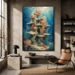 Majestic Coral Tower Underwater Wall Art Canvas Print - Image 3