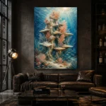 Majestic Coral Tower Underwater Wall Art Canvas Print - Image 4