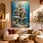 Majestic Coral Tower Underwater Wall Art Canvas Print - Image 8