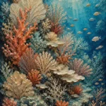 Warm Coral Underwater Garden Canvas Print