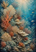 Warm Coral Underwater Garden Canvas Print