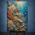Warm Coral Underwater Garden Canvas Print - Image 2