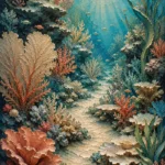 Vibrant Coral Reef Pathway Canvas Print