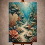 Vibrant Coral Reef Pathway Canvas Print