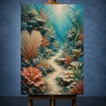 Vibrant Coral Reef Pathway Canvas Print - Image 2