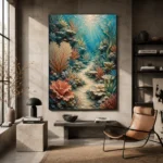 Vibrant Coral Reef Pathway Canvas Print - Image 3