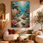 Vibrant Coral Reef Pathway Canvas Print - Image 8