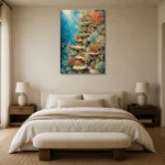 Elegant Coral Reef Wall Canvas Print showcased in an elegant minimalist interior