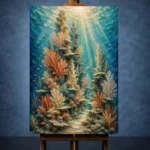Luminous Coral Towers Canvas Print - Image 2
