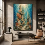 Luminous Coral Towers Canvas Print - Image 3