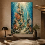Luminous Coral Towers Canvas Print - Image 5