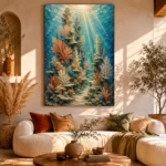 Luminous Coral Towers Canvas Print - Image 8