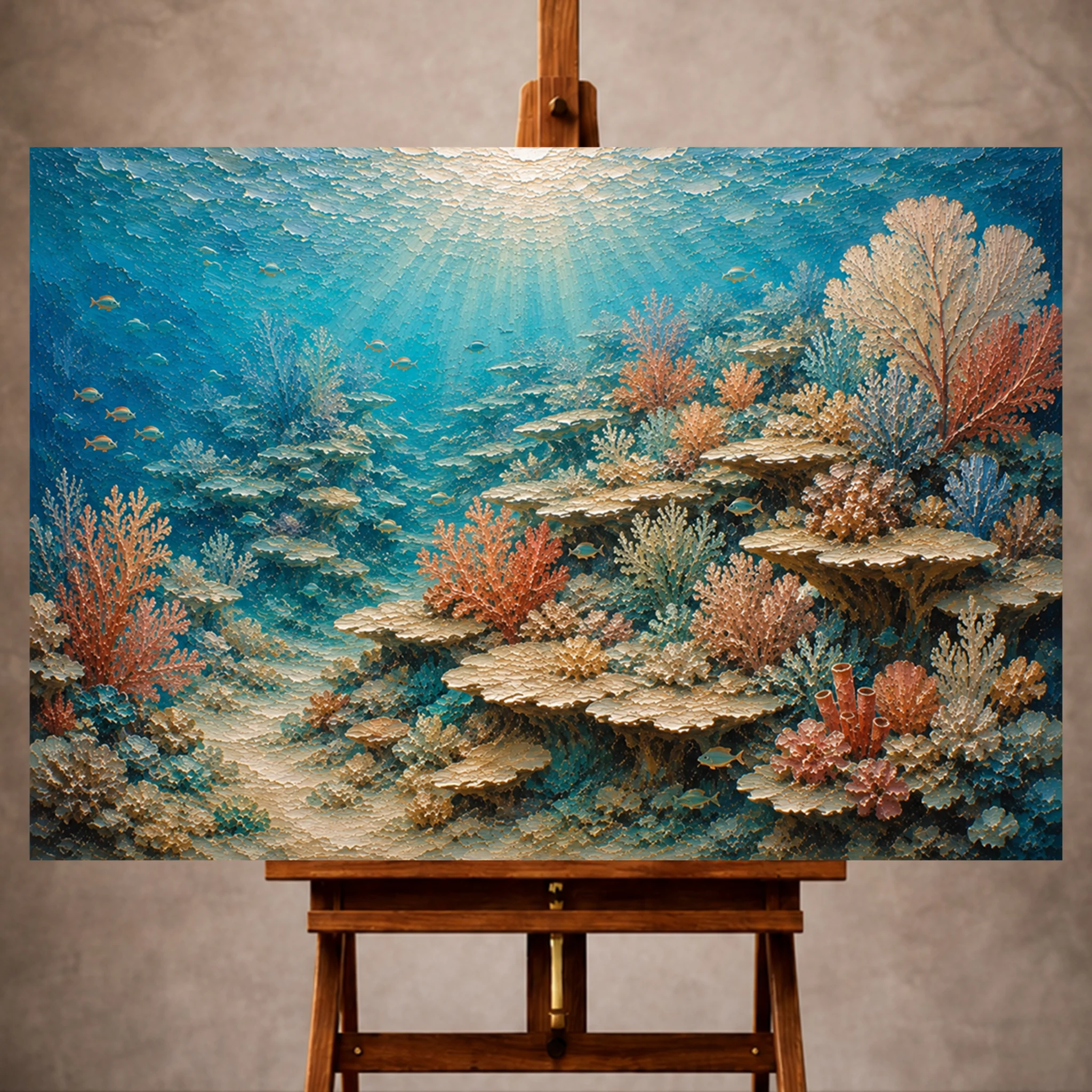 Premium Wall Art Yatay Html Edition – UNWATR041 Image 1 Flourishing Coral Terraces Canvas Print - Image 1