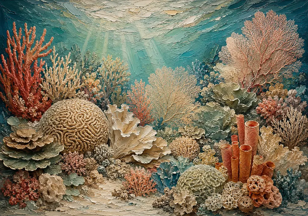 Warm Coral Reef Ecosystem Canvas Print