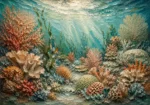 Elegant Coral Colony Tapestry Canvas Print