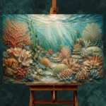 Elegant Coral Colony Tapestry Canvas Print - Image 2