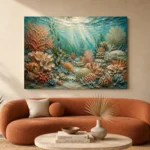 Elegant Coral Colony Tapestry Canvas Print - Image 3