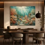 Elegant Coral Colony Tapestry Canvas Print - Image 4