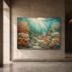 Elegant Coral Colony Tapestry Canvas Print - Image 5
