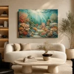 Elegant Coral Colony Tapestry Canvas Print - Image 6