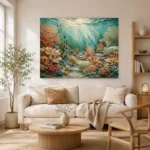 Elegant Coral Colony Tapestry Canvas Print - Image 7
