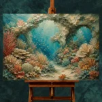 Serene Coral Sanctuary Canvas Print - Image 2