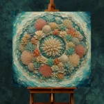 Circular Coral Reef Mandala Canvas Print - Image 2