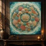 Circular Coral Reef Mandala Canvas Print - Image 4