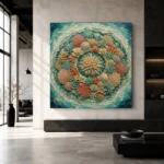 Circular Coral Reef Mandala Canvas Print - Image 5