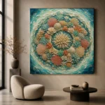 Circular Coral Reef Mandala Canvas Print - Image 6