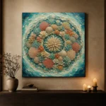 Circular Coral Reef Mandala Canvas Print - Image 7