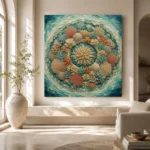 Circular Coral Reef Mandala Canvas Print - Image 8