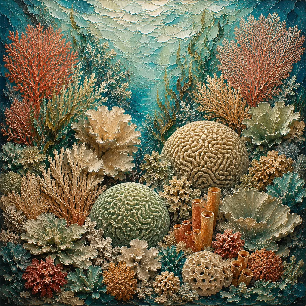 Layered Coral Garden Canvas Print