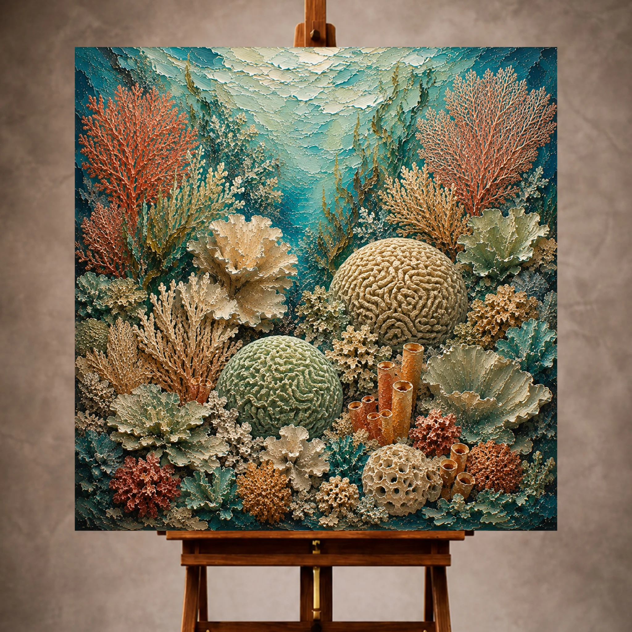 Premium Wall Art Kare Html Edition – UNWATR047 Image 1 Layered Coral Garden Canvas Print - Image 1